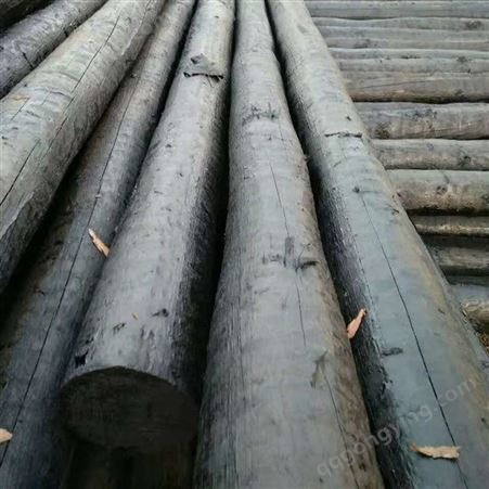 防腐油木杆 木质电线杆 油炸杆 通讯架线杆 黑木杆