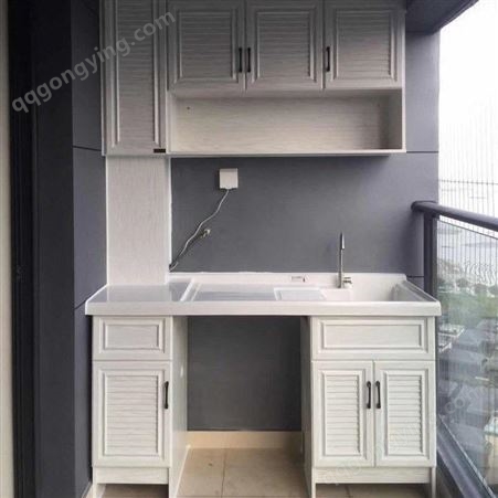 公寓套房全铝阳台柜 防晒阳台储物柜 定制洗衣机柜 百和美