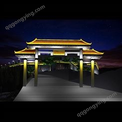 牌楼夜景亮化-夜景亮化设计工程-中式古典照明设计-禾雅照明