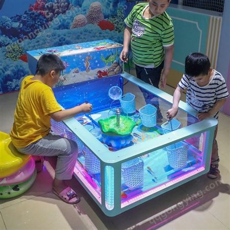 商场用儿童捞鱼池 全透明玻璃喂奶鱼池 室内钓鱼池