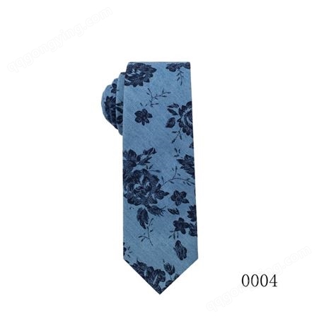 TONIVANI-502纯棉印花男士领带 时尚牛仔碎花 男式领带批发花卉领带厂家
