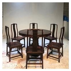 大红酸枝 交趾黄檀-清乾隆年间-独挺柱圆餐桌