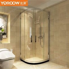 友莱 不锈钢淋浴房间隔断简易钢化玻璃弧扇形可定做其他非标尺寸