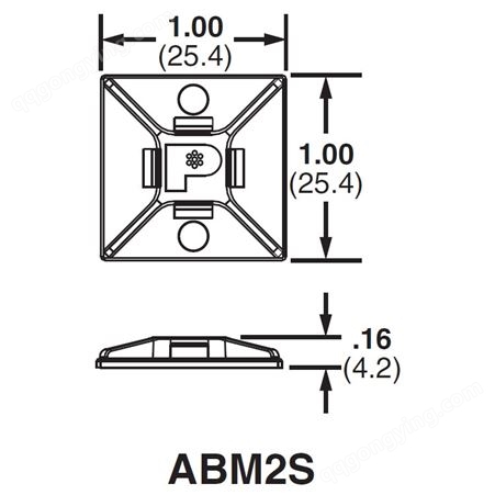 ABM2S-A-C0美国泛达Panduit 四向带背胶 线缆固定座 ABM2S-A-C0 景云