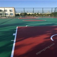 硅pu室外篮球场 球场跑道材料 永兴 篮球场用材料 厂家定制
