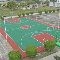 球场图片 塑胶球场施工 永兴 硅pu篮球场施工 可定制各型号
